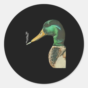 Mallard smoking cigarette meme funny mallard duck classic round sticker
