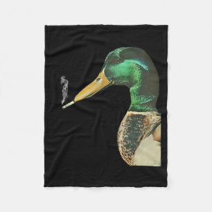Mallard smoking cigarette meme funny mallard duck fleece blanket