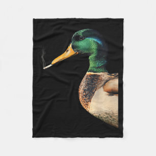 Mallard smoking cigarette meme funny mallard duck fleece blanket