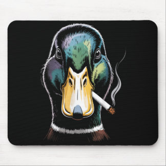 Mallard Smoking Cigarette Meme Funny Mallard Duck Mouse Pad