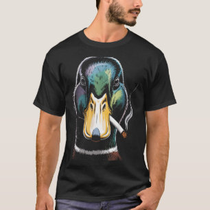 Mallard Smoking Cigarette Meme Funny Mallard Duck T-Shirt