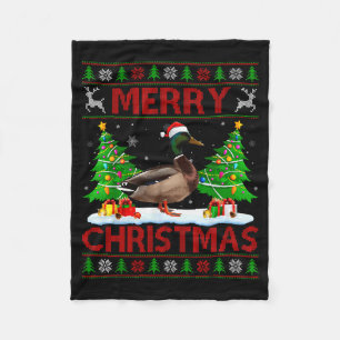 Mallard Ugly Xmas Funny Mallards Merry Christmas Fleece Blanket