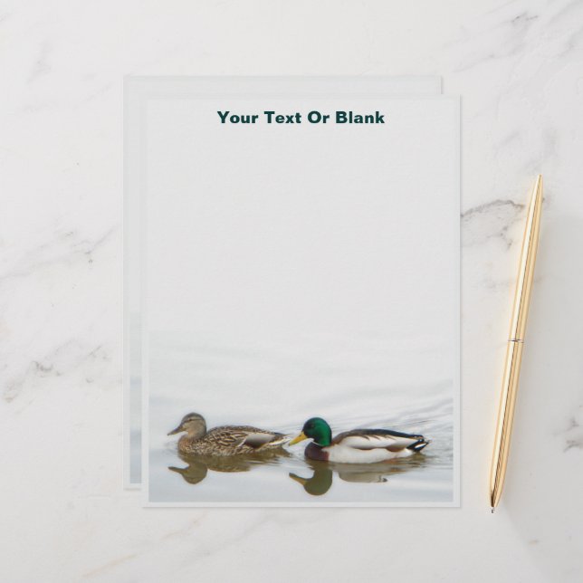 Mallards Custom Letterhead (Front/Back In Situ)