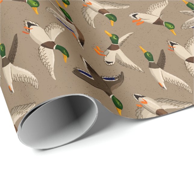 Mallards Gift Wrap Kraft (Roll Corner)