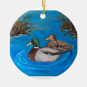Mallards.png Ceramic Ornament