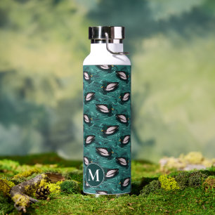 Mallards Swimming in the Water Pattern Bottle