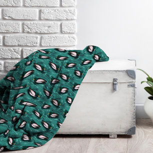 Mallards Swimming in the Water Pattern Fleece Blanket