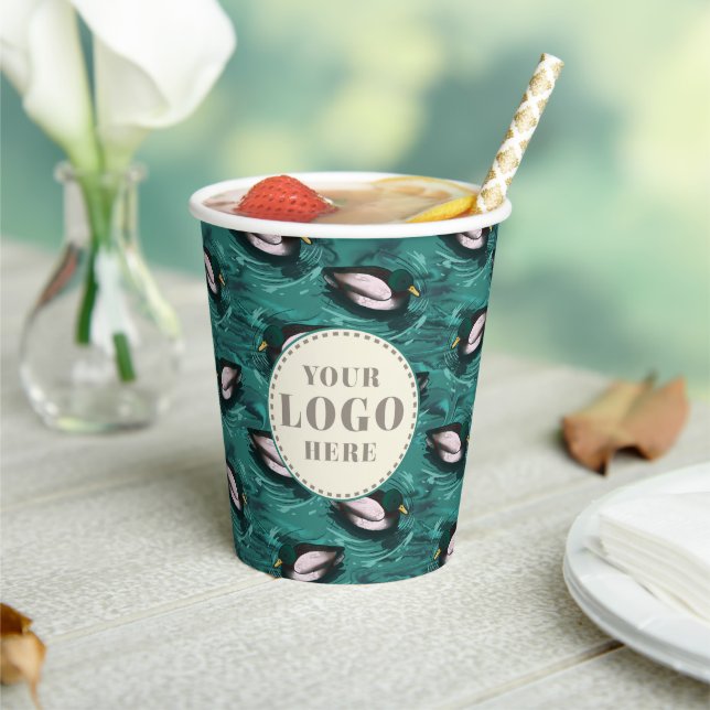 Mallards Swimming in the Water Pattern Paper Cups (Insitu)