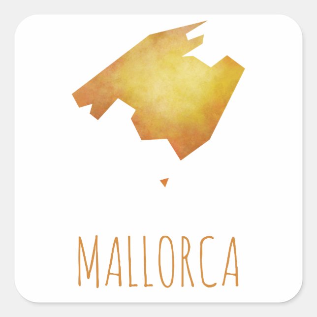 Mallorca Map Square Sticker (Front)
