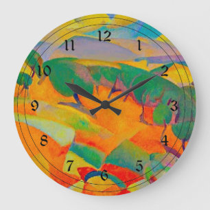 Mallorca Mountains, painting by Leo Gestel Large Clock