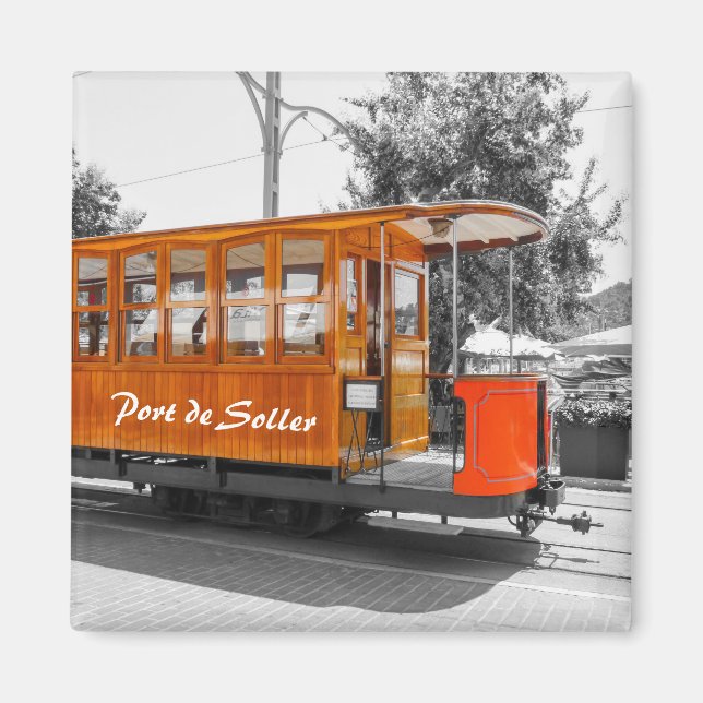 Mallorca Port de Soller Old Tram Souvenir Magnet (Front)