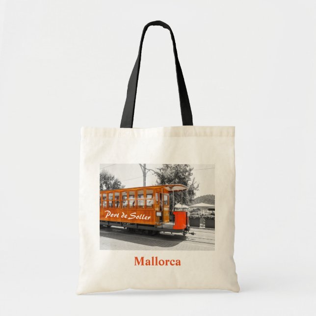 Mallorca Port de Soller Old Tram Souvenir Tote Bag (Front)