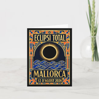 Mallorca Solar Eclipse 2026 - Catalan Modernist Card