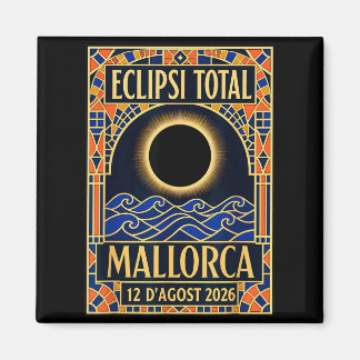 Mallorca Solar Eclipse 2026 - Catalan Modernist Magnet