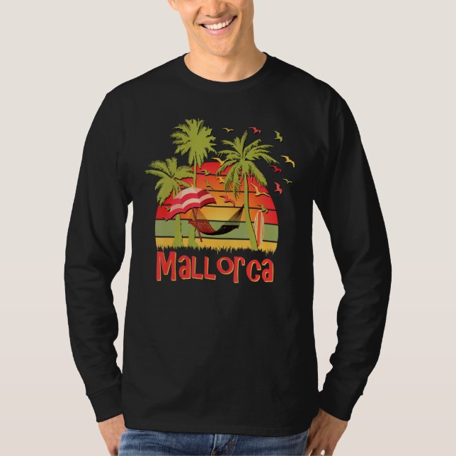 Mallorca Spain Beach Hammock Sunset T-Shirt (Front)