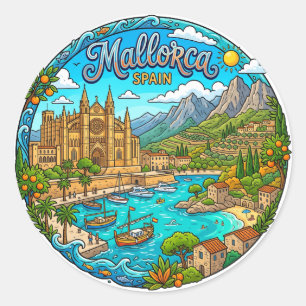 Mallorca Spain Classic Round Sticker