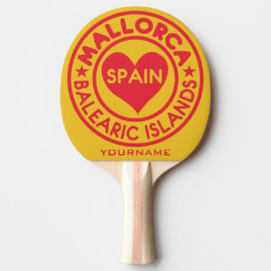 MALLORCA Spain custom monogram ping pong paddle