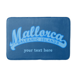 MALLORCA Spain custom text & colour bath mats