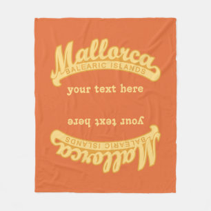 MALLORCA Spain custom text & colour fleece blanket