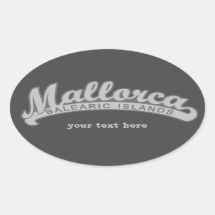 MALLORCA Spain custom text & colour stickers