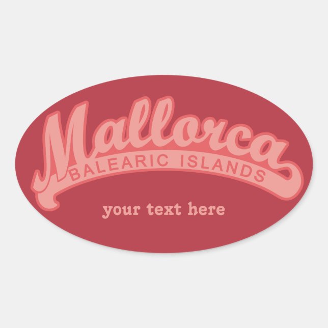 MALLORCA Spain custom text & colour stickers (Front)