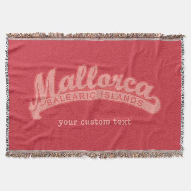 MALLORCA Spain custom text & colour throw blanket (Front)