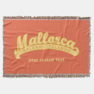 MALLORCA Spain custom text & colour throw blanket