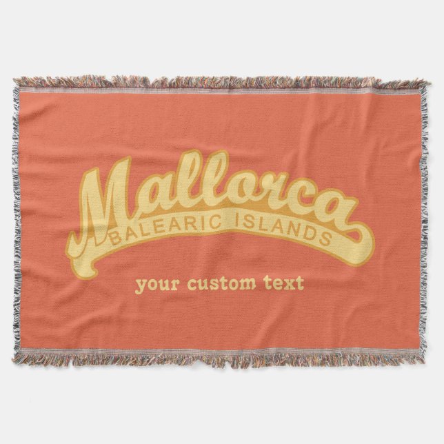 MALLORCA Spain custom text & colour throw blanket (Front)