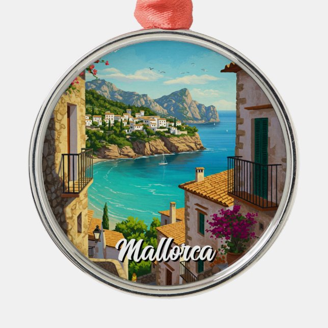 Mallorca Spain Travel Metal Ornament (Front)