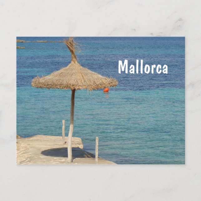 Mallorca - Straw Umbrella Postcard (Front)