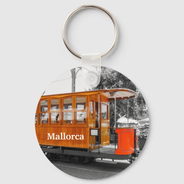 Mallorca Tram of Port de Soller Souvenir Key Ring (Front)