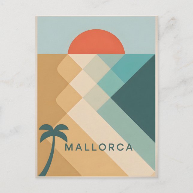 Mallorca vintage abstract postcard (Front)