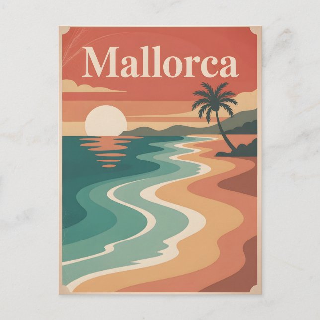 Mallorca vintage minimalistic  postcard (Front)