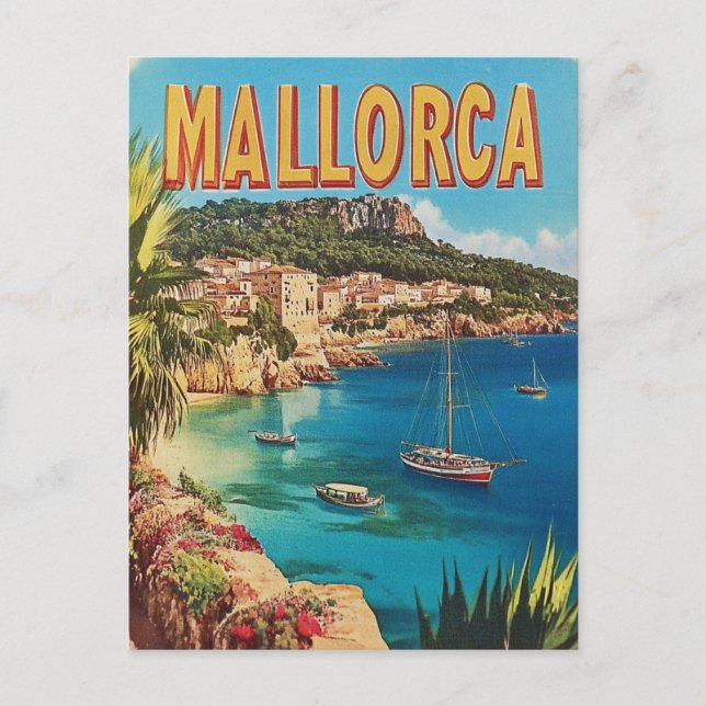 Mallorca vintage postcard (Front)