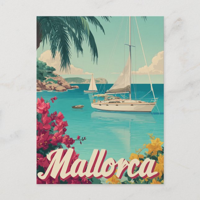 Mallorca vintage postcard (Front)