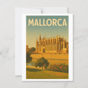 Mallorca Vintage Retro Cathedral Postcard