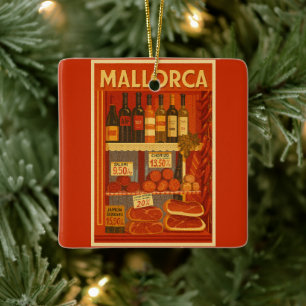 Mallorca Wine Sobrasada Choriza Store Window Ceramic Ornament