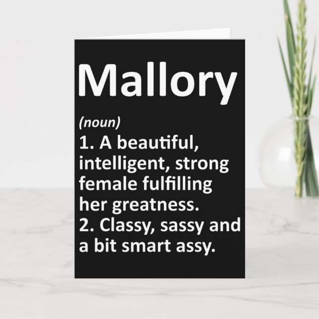 Mallory Definition Personalised Name Funny Christm Card (Front)