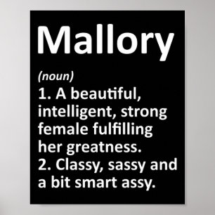Mallory Definition Personalised Name Funny Christm Poster