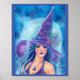 Mallory Halloween witch art by Renee Lavoie  Poster