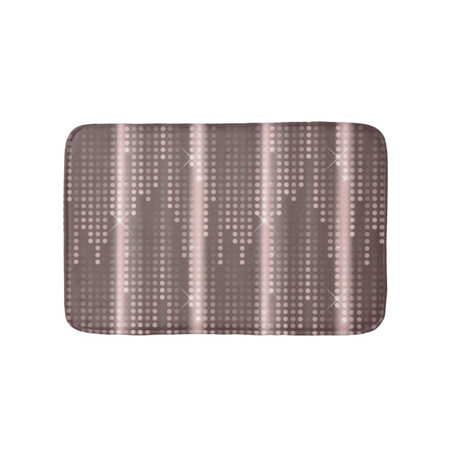 Mallow Grey Rose Gold polka dots matrix Bath Mat (Front)