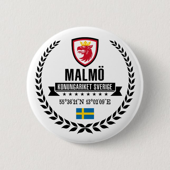 Malmö 6 Cm Round Badge (Front)