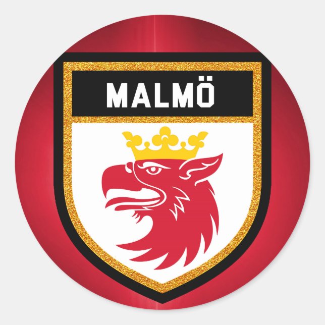 Malmö Flag Classic Round Sticker (Front)