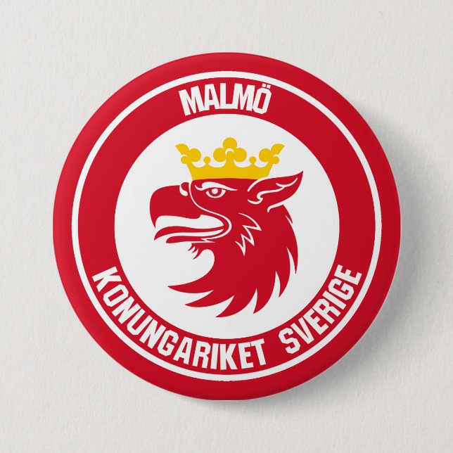 Malmö Round Emblem 7.5 Cm Round Badge (Front)