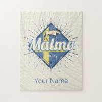 Malmo Sweden Retro Flag Vintage Moose Souvenir