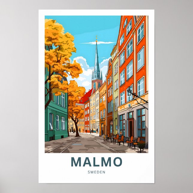 Malmo Sweden Travel Print (Front)