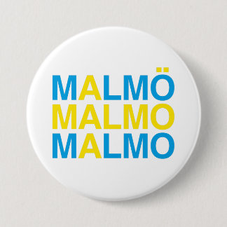MALMO Swedish Flag 7.5 Cm Round Badge