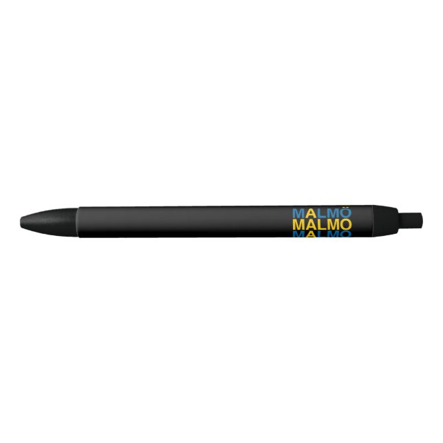 MALMO Swedish Flag Black Ink Pen (Front)