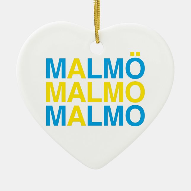 MALMO Swedish Flag Ceramic Ornament (Front)