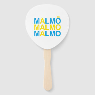 MALMO Swedish Flag Hand Fan